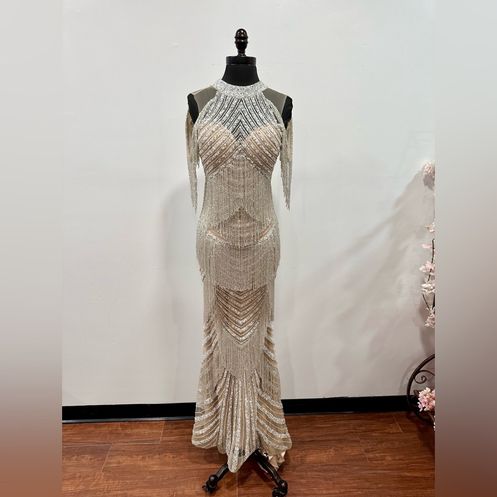 Elegant Silver Evening Portia & Scarlett Gown